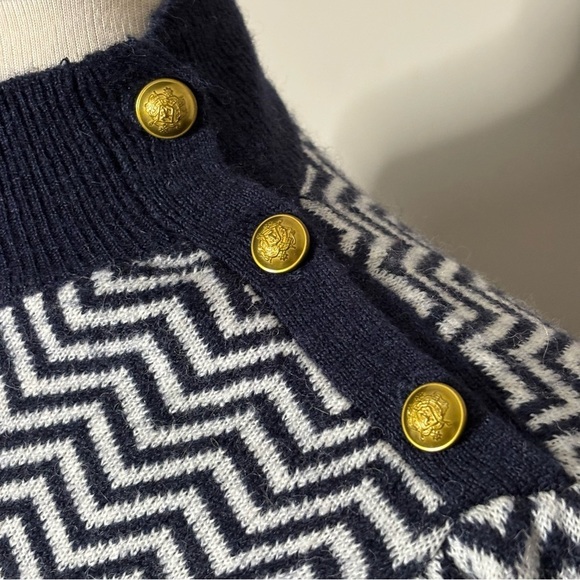 J. Crew Button-detail Mockneck Sweater in Herringbone, XS - Picture 6 of 15